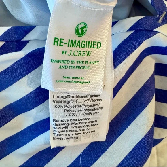 J.Crew striped cotton poplin wide leg jumpsuit size 2 - Picture 8 of 10